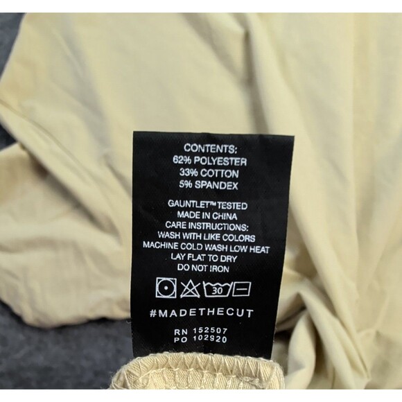 Cuts Clothing Mens Medium Yellow Elongated Hem Henley 4-Way Stretch T-Shirt - Picture 9 of 9